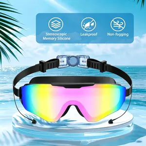 Viyawise Swim Goggles for Adults - Anti-Fog Full-Coverage, 3-Color UV Lens, Waterproof Earplugs & Nose Clip, Fit Outdoorfun