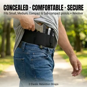 Bundle of Belly Band , Concealed Carry with Magazine Pocket/Pouch for Women Men Compatible with Glock, Ruger LCP, M&P Shield, Sig Sauer, Ruger, Kahr, Beretta, 1911, etc