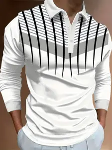 Men's digital printed long sleeved button up shirt