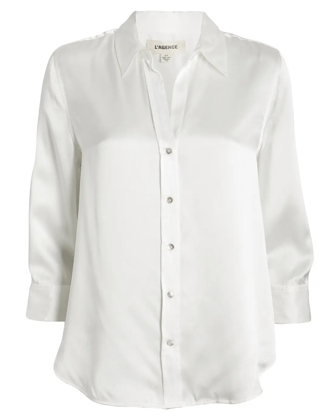 L’AGENCE Dani Three Quarter Sleeve Blouse in Ivory