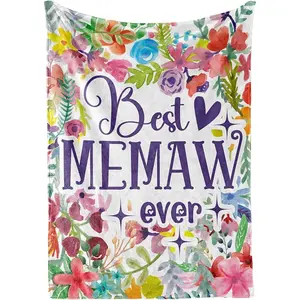 Memaw Gifts, Grandma Gifts for Memaw, Flannel Throw Blankets on Mother's Day, Christmas, Birthday, 50" x 65", Flowers