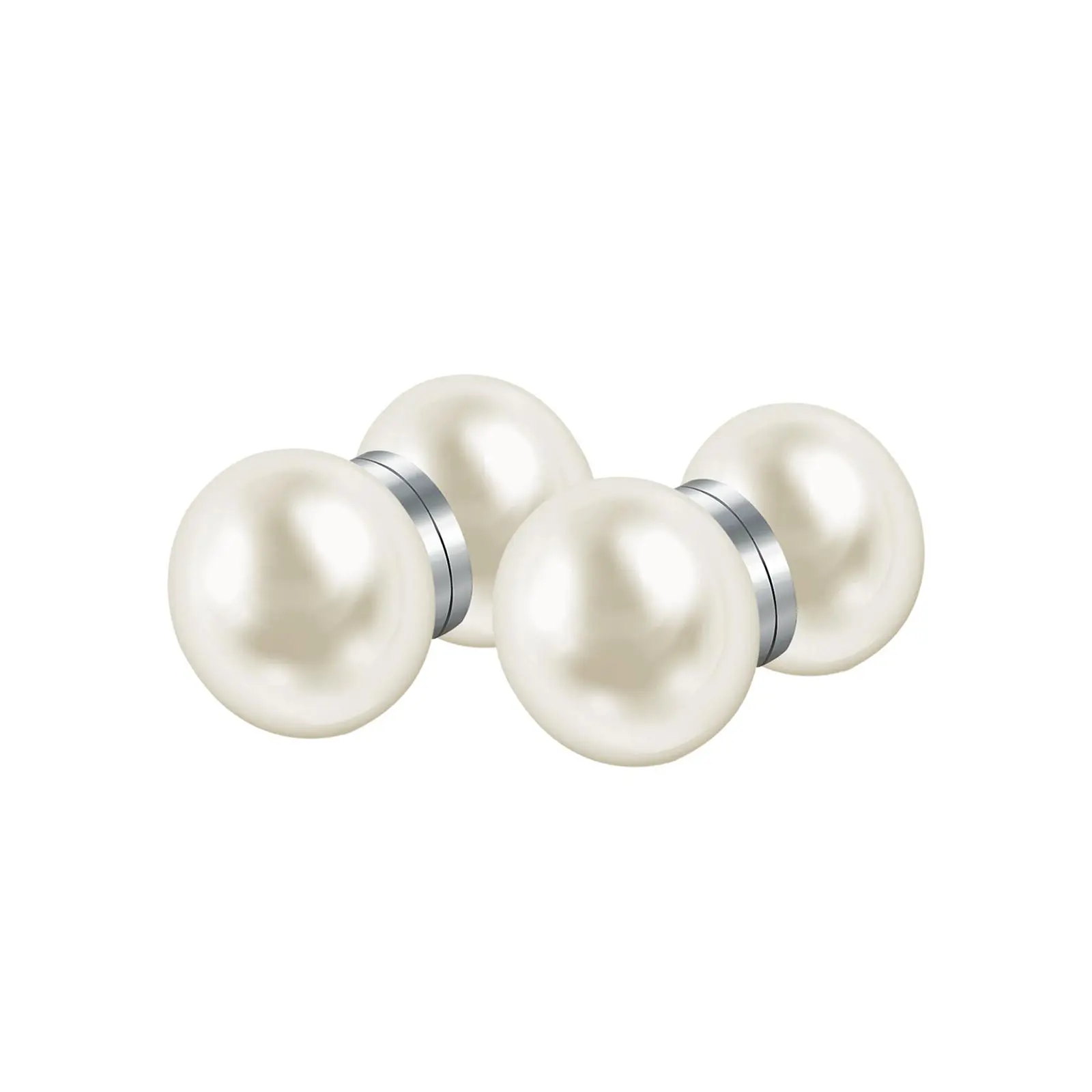 OIDEA Imitation Pearl Magnet Earrings - No Piercing Clip-On Fake Piercing Style Earrings for Women Teens, Non-Pierced Ear Fashion Costume Jewelry, 10Mm, Clip On Earrings