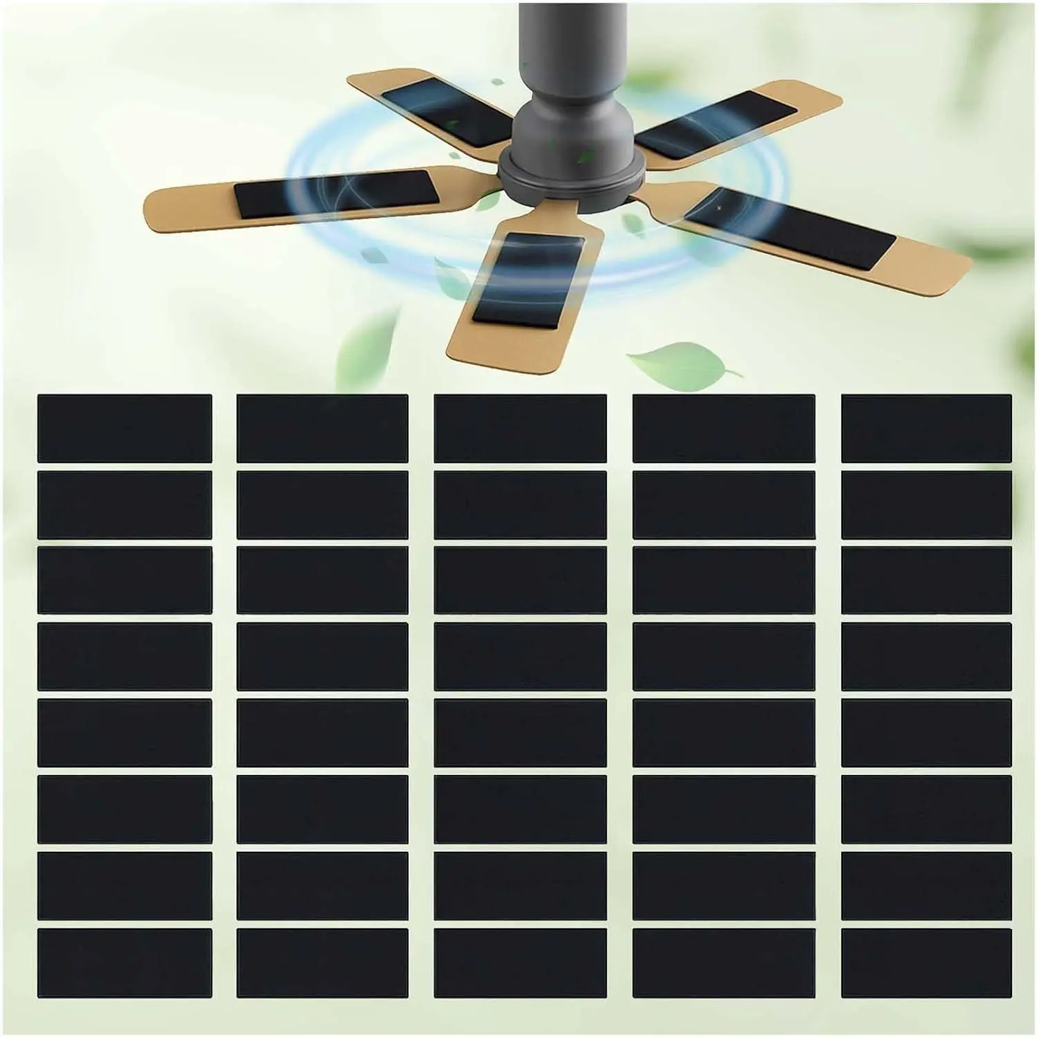 40 Pack Ceiling Fan Filters for Blades, Activated Carbon Fan Filter Pads | Easy-Stick Fan Air Purifier Pads, Universal Fit for Home and Office Collecting Dust, Pet Hair and Household Odors, Unscented
