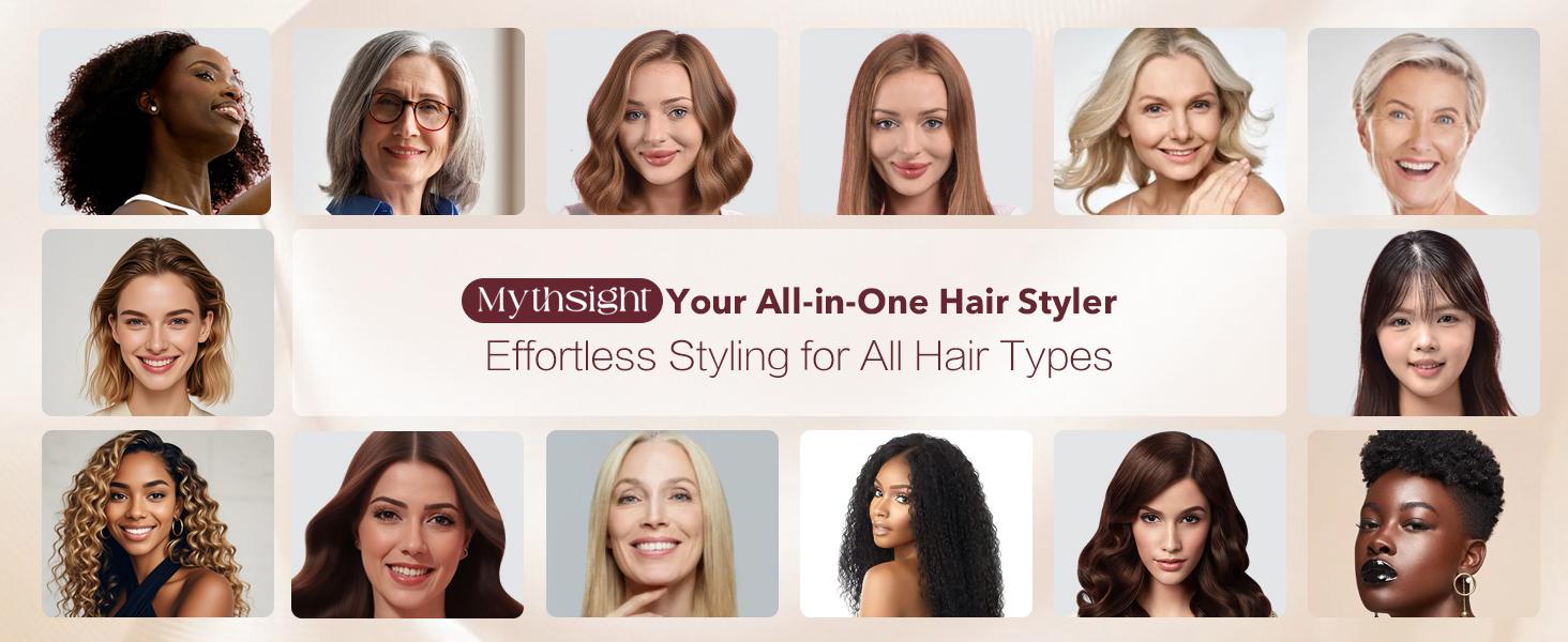 Mythsight 6 in 1 Hot air styler, High-speed hair drye, Auto wrap curler, Volumizing styling blower brush, Hair blow dryer brush, Smooth & Frizz-Free blowout no heat damage, Perfect gifts for Women, Friend, Mother's Day gifts (Travel Case) Mythsight 6 in 1 Hot air styler, High-speed hair drye, Auto wrap curler, Volumizing styling blower brush, Hair blow dryer brush, Smooth & Frizz-Free blowout no heat damage, Perfect gifts for Women, Friend, Mother's Day gifts (Travel Case)