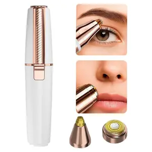 Eyebrow-Facial Hair Remover for Women,Nose Hair Trimmer Rechargeable 2-1 Eyebrow Razor Portable Electric Shaver Painless Hair Remover Device for Face Nose Peach Fuzz Body Beard Lips Chin Female Hair Removal