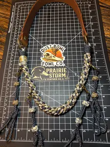 Leather x Half Round Lanyard - Brown x Purple