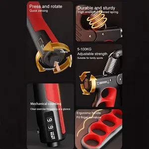 1pc  Adjustable Hand Grip Strengthener | Workout Hand Gripper | Pro Metal Strength Trainer | Strength Training Accessory | Physical Counter & Non-Slip Grip | Forearm Muscle/Rehab/Office Stress Relief
