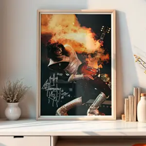 Ace Frehley Memorial Poster, Kiss A Legend Rock Vintage Wall Art, Spaceman Guitar God Tribute Print, Metal Rock Fan Room Decor