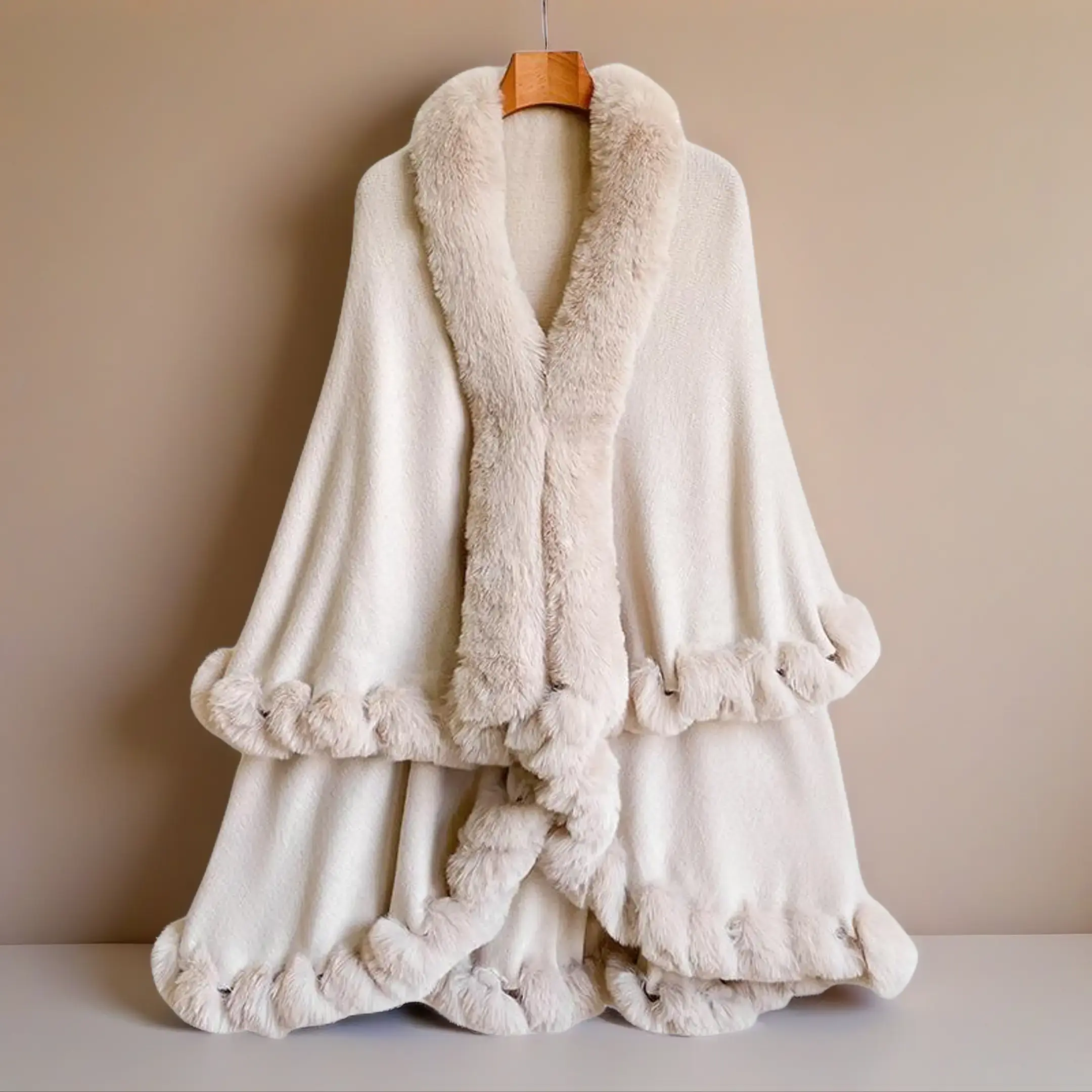 Women's Elegant Fashion Solid Color Thick Shawl, Warm Fall & Winter Accessory, Fitted Style, Plain Pattern, Perfect for Cold Weather