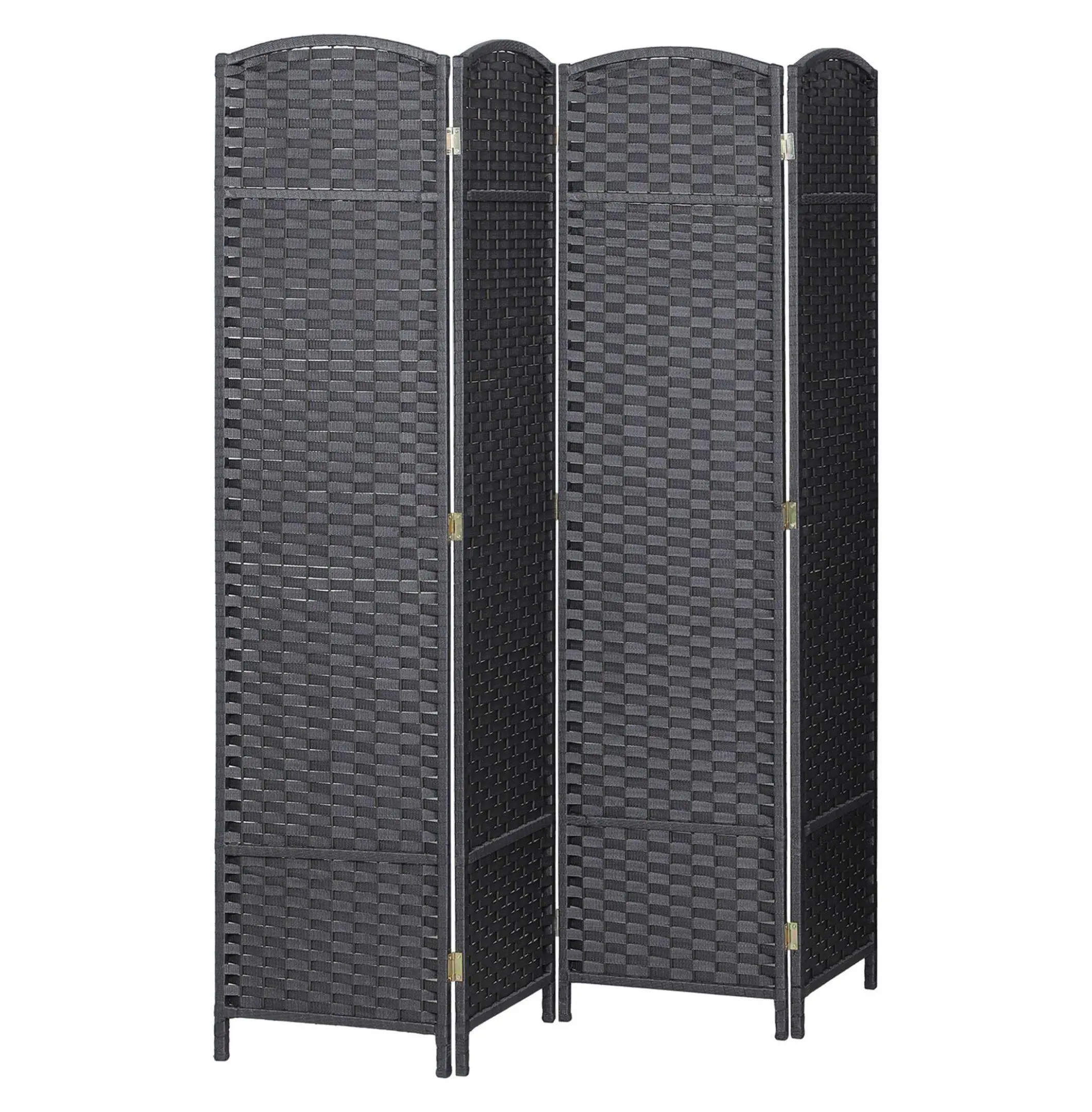 Room Divider 4 Panel 5.6ft Tall Privacy Screen, Freestanding Partition for Home Office - Charcoal Gray Default Title