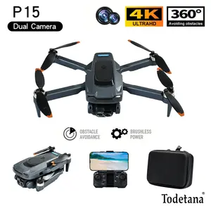 Todetana P15 Drone with 4K UltraHD Dual Cameras Infrared Obstacle Avoidance Long Battery Life One-Key Takeoff Landing 360° Flip Headless Mode Trajectory Flight Perfect for Social Sharing Birthdays Christmas Gifts for Kids and Beginners Controller