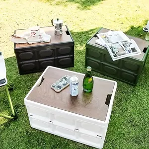 Stylish and Convenient 35L Outdoor Folding Storage Box – Multi-Purpose Car Organizer, Household Glove Compartment Basket, Portable Camping Container (Single Pack)