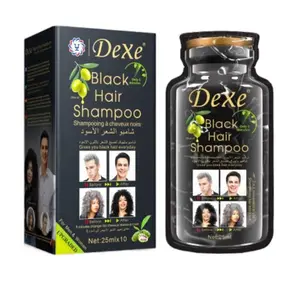 New Look 10pc Dexe Black Hair Dye Shampoo for Gray Hair,Hair Color Shampoo for Men Women,Simple to Use,,Last 30 days,Natural Ingredients