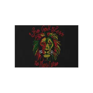 Outdoor Rug Who God Bless No Man Curse Design 100 Polyester Chenille Non Slip Backing Vibrant Colors Crisp Printing For Patio Decor Accent Entryway Mat Housewarming