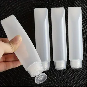 4Pcs Set Soft Squeezable Travel Container Bottle Easy Fill Washable Lotion Dispenser Flip Cap Skincare Liquid Organizer Vacation Carry On Essential