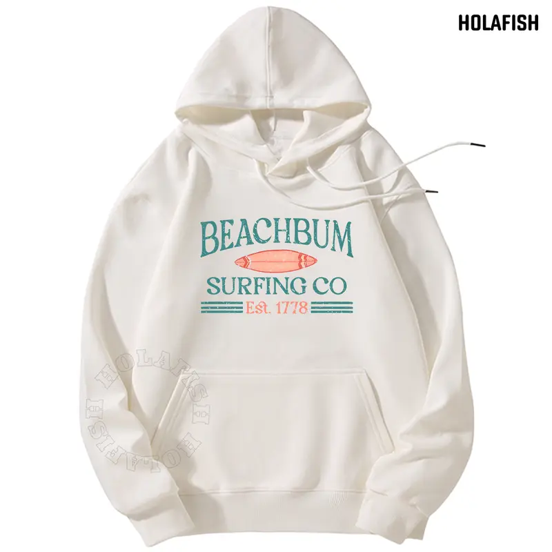 Holafish Women's Thick Long Sleeve Oversized Hoodie - Text Print Casual Pullover Sweatshirt for Fall Winter Streetwear, School & Teacher Use