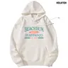 Holafish Women's Thick Long Sleeve Oversized Hoodie - Text Print Casual Pullover Sweatshirt for Fall Winter Streetwear, School & Teacher Use