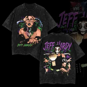 WWELife4U Jeff Hardy Huh T-Shirt 100% Premium Cotton S-5XL American-Made Soft Relaxed Fit Pre-Washed Classic Look Menswear Tops Apparel Seamless