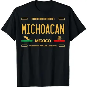 Michoacan Mexico License Plate Aesthetic, Michoacan T-Shirt Summer Streetwear Casual