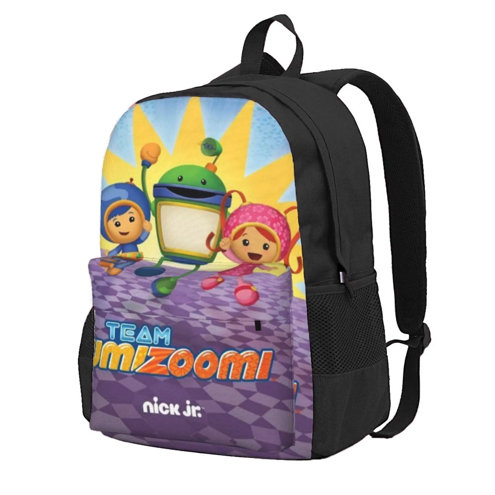 Team umizoomi Large Capacity Kids Backpack Umizoomi prime video Multi‑Compartment School Daypack Umi zoomie Tablet Bag with Lunch Box Pocket for School, Weekend Trips & Sleepovers