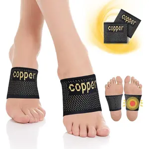 Copper Foot Arch Support for Women and Men 2 Pack, Plantar Fasciitis Arch Support Compression Sleeves, Arch Support Braces for Feet Pain Relief, Swelling, Foot Care, Flat & Fallen Arches, High Arch