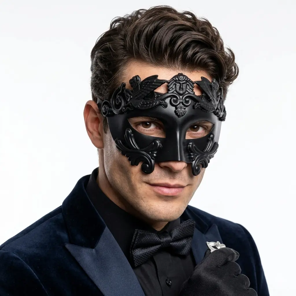 Men Costume Mask Masquerade Party Eye Masks For Halloween , Mardi Gras