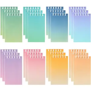 24 Pcs Small Spiral Mini Pocket Journal Notebooks Set Colorful Cover Notebooks for Kids Party Supplies Teacher Children Classroom Rewards