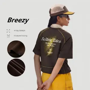 Aelfric Eden Breezy Retro Gym Short Sleeve Tee Raglan Sleeve Fit Contrast  Stitch Detail Quick-Dry Tech Fabric Unisex Casual  Sport Top