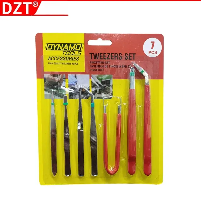 New 7-Piece Light-Handle Tweezers Set for Home Use, Anti-Static, High-Quality Precision Tweezers for Electronics and Jewelry