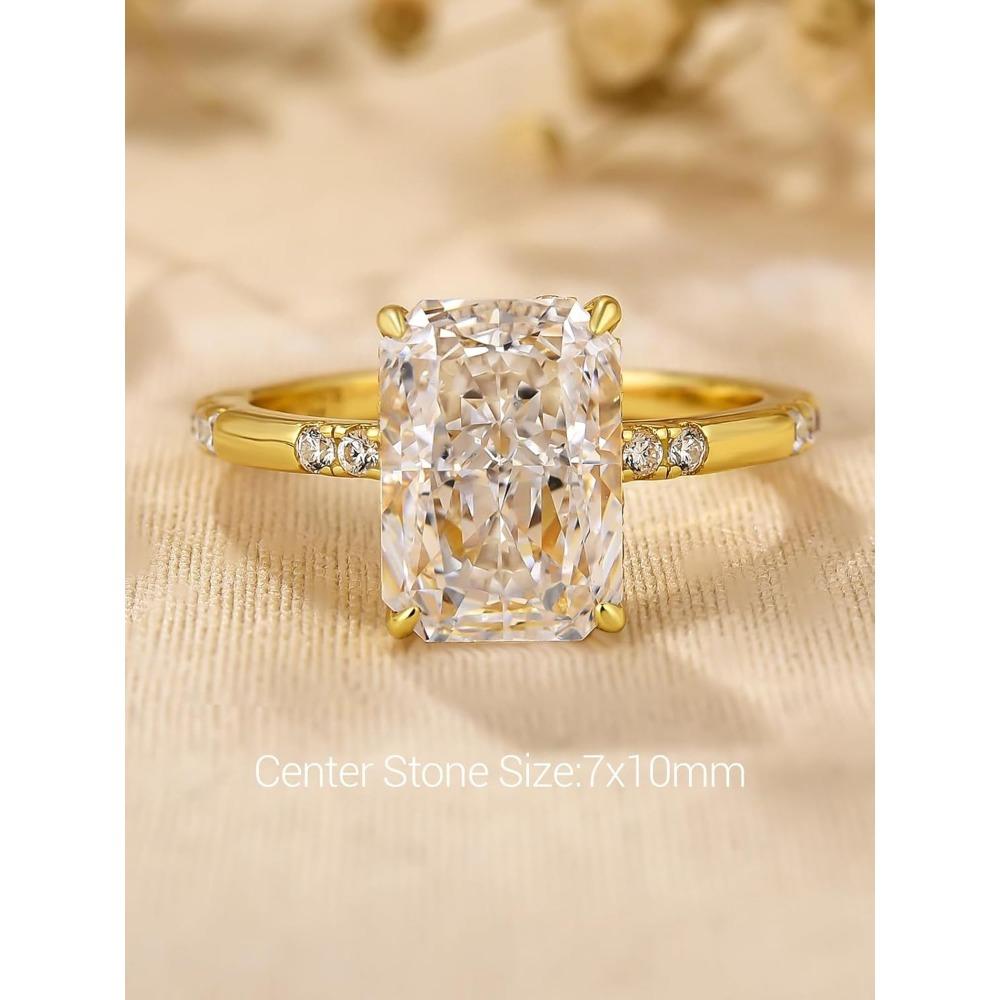 1PC S925 Silver 7x9mm 3.0CT Big Solitaire Ring Lab Moissanite D-VVS1 Excellent Cut High End Elegant Luxury Valentine Engagement Gift