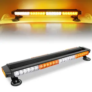 DREAMIZER 54 LED Emergency Light Bar Rooftop Double Side Strobe Warning Light Amber White for Safety Construction Vehicles Tow Trucks Pickup