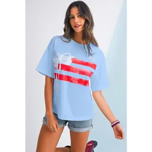Myosotis Flag Bow Graphic Crewneck Tee