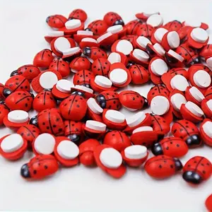 100pcs Mini Ladybug Self-Adhesive Stickers, Handmade Easter Crafts for Home Decor & Card Making, Perfect for DIY Projects