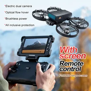 「Kids Toy」Cross-Border M8 Drone with Screen-Controlled Aerial Photography Brushless Dual-Camera Aircraft Optical Flow Folding Remote Control Aircraft Toy