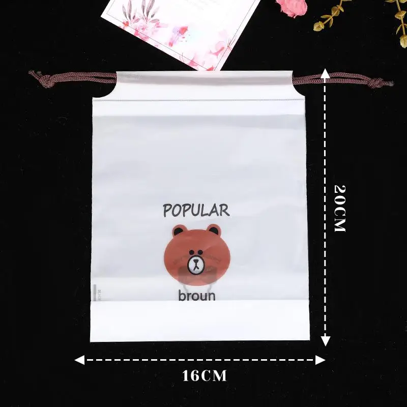 1PCS Frosted Drawstring Bag for Travel Drawstring Packing Bags Floral Luggage Bag Waterproof Packaging Bags