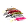 5pcs Bladed Jig Fishing Lures Kit - 7g-18g, 8cm Silicone Skirted Jig Heads with Sharp Hooks, 3D Lifelike Eyes, Durable Fishing Gear for All Anglers (Saltwater & Freshwater Ready)