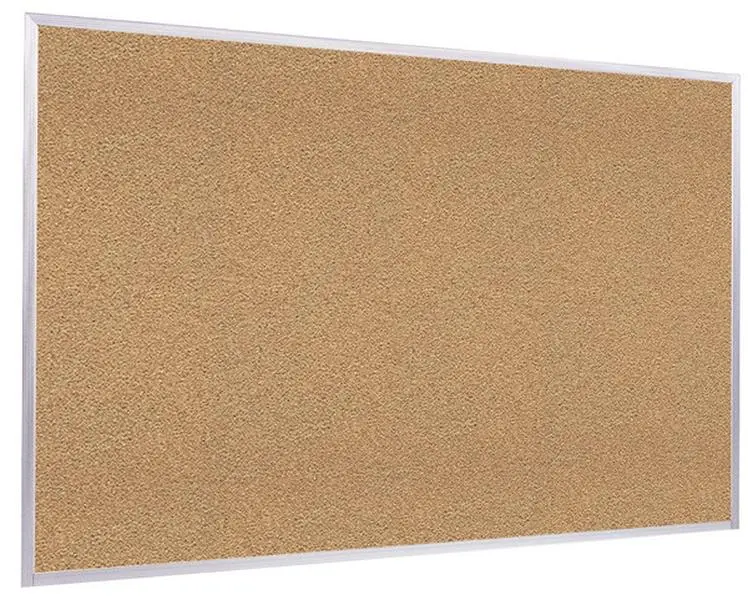 Ghent 1323-1 24" x 36" Aluminum Frame Natural Cork Board, Wall Mount, Horizontal, Attractive Appearance, Cost-Effective Office Presentation Supply