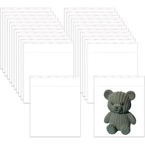 Square Clear Adhesive Cello Bags 6x6 Self Sealing Cellophane Baggies 300 count  OPP Poly Bags 2mil for Snacks Coffee Beans Walnuts Fruit Pastry   Napkins