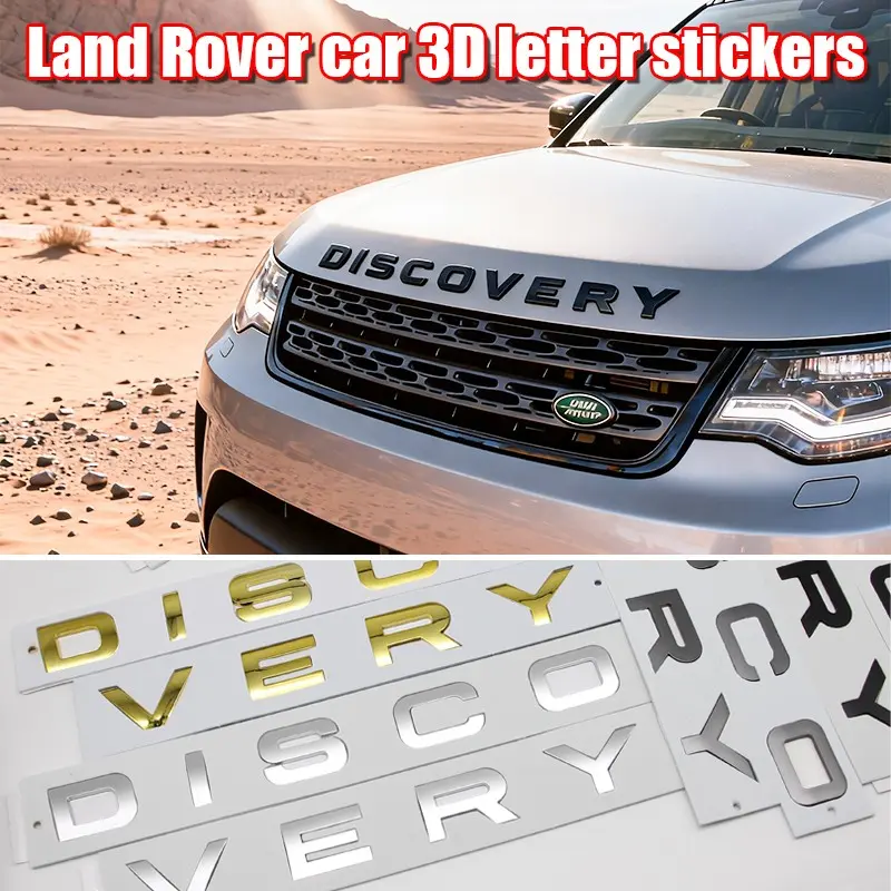 Land Rover Car Letter Emblem, Hood Decoration, Scratch-Resistant Reinforced Front Badge, Replacement Logo for Discovery, Exterior Modification Parts, Vehicle Exterior Decoration, Car Accessories