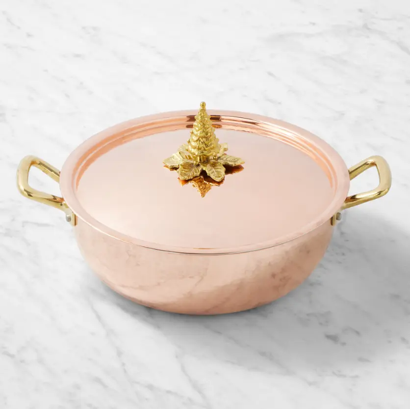 Ruffoni Historia Hammered Copper Chef's Braiser with Tree Knob, 4-Qt.