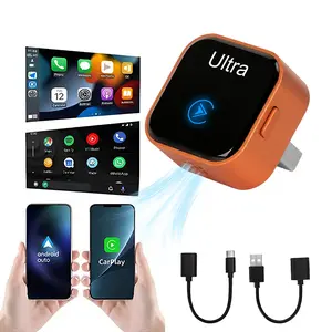 2026 Mini Wireless CarPlay Adapter Upgrade Wired to Wireless for CarPlay & Android Auto Plug and Play Fast Auto-Reconnect Stable Control Zero Delay Car Play for