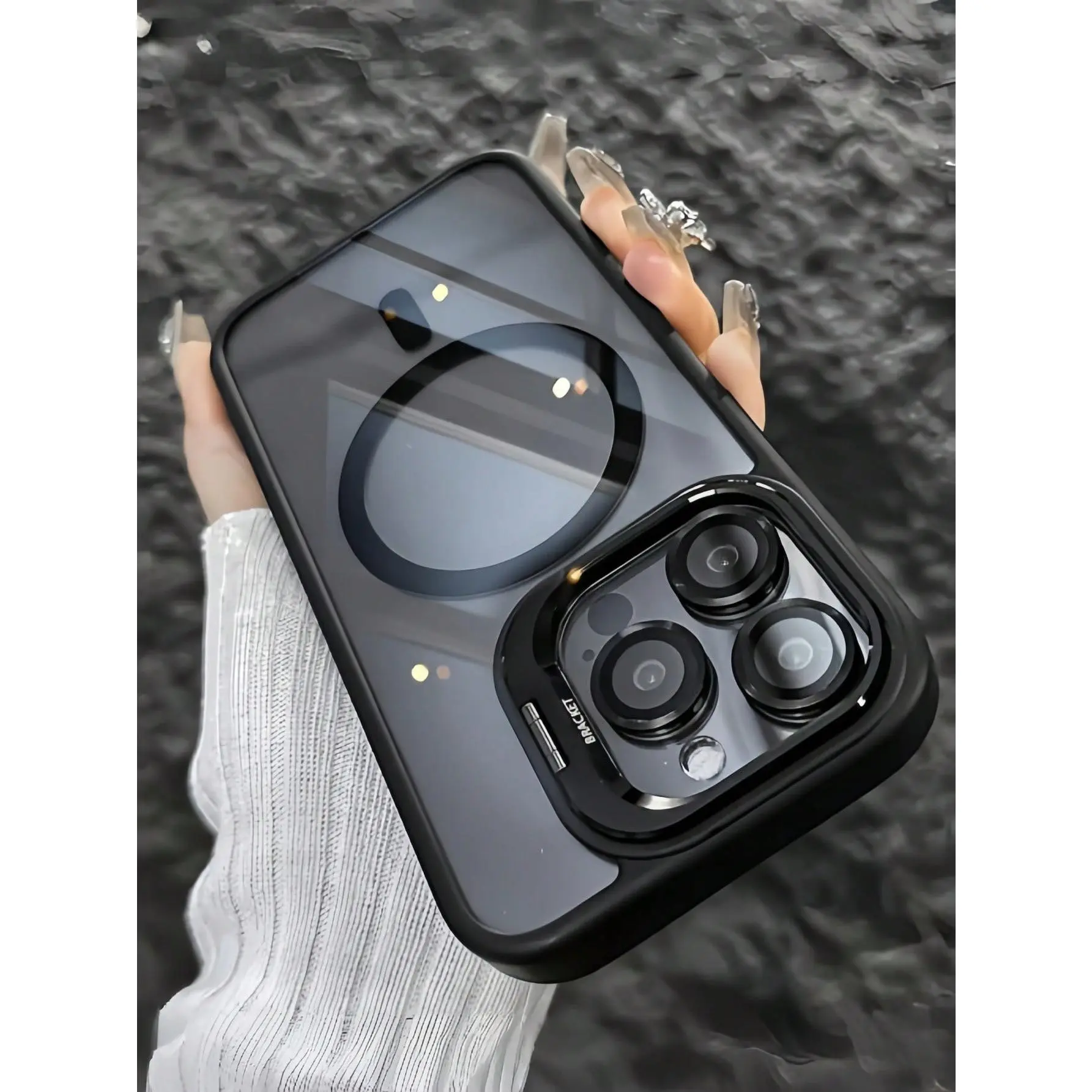 Durable TPU Magnetic iPhone Case with Stand for iPhone 17/16/15/14/13/12, with Rear Glass Lens & Screen Protectors, Shockproof, Waterproof, Drop-Proof, Scratch-Resistant Mobile Phone Protection Accessory Gift for Family, Accessories summerwins,summerwins