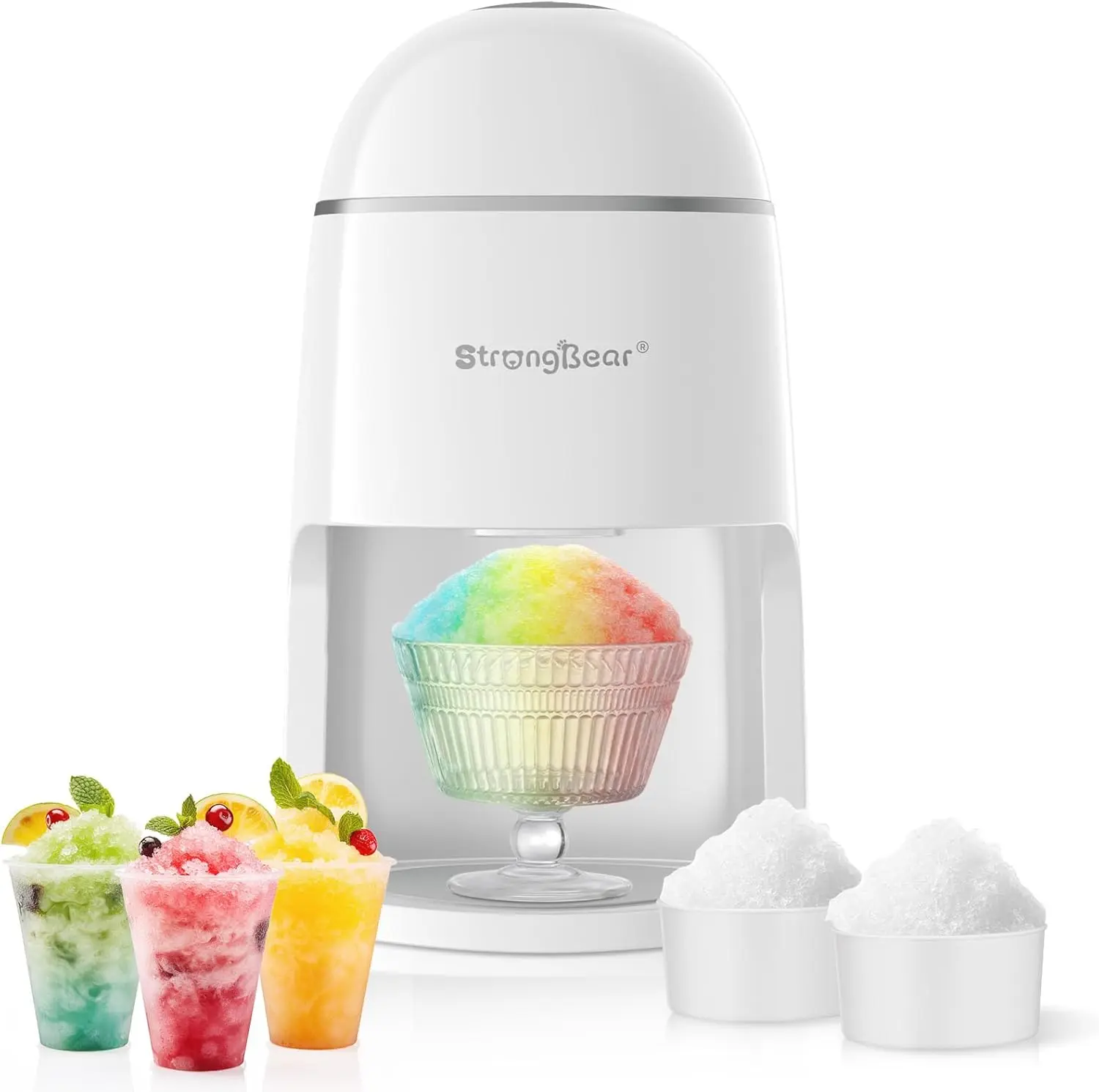 Snow Cone Shaved Ice Machine, Electric Ice Shaver Slushie Machine, Snowcone Maker for Kids Birthday Party, House Warming Gifts New Home, Kitchen Gift Ideas, White