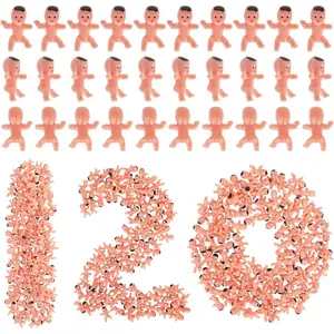 120 PCS Plastic Babies for Games, 1 Inch Bulk Mini Babies Tiny Babies for King Cake Babies Ice Cube Game, Small Plastic Babies for My Water Broke Baby Shower Decorations