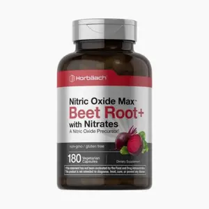 Nitric Oxide Beet Root Capsules & Precursor with Nitrates, 180 Count Vegetarian GMO & Gluten Free Supplement Healthcare Edible Dietary Vitamin Fitness
