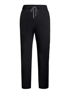 Thin Quick Dry Stretch Pants Adjustable Waist Solid Color Dark Straight Leg Nursing Scrub Pants for Women