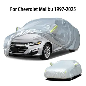 190T Car Cover, Car Protector, Car Protective Cover with Reflective Warning Strip, Heat Insulation Dustproof Car Cover for Chevrolet Malibu 1997-2025