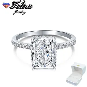 Sugar Cube Ring for Women with 3 Carats Ice Flower Cut Zircon Elegant Temperament All-match Wedding Ring
