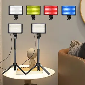 2-Pack Studio LED Video Light Streaming Lights Computer Light Camera Webcam Photo Lighting with Tripod Stand 4 Color Filters for Video Recording Filming Photography Video Conferencing Zoom