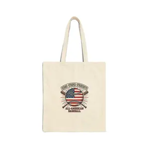 All-American Baseball Tote | Patriotic Baseball Graphic, Vintage ballpark aesthetic